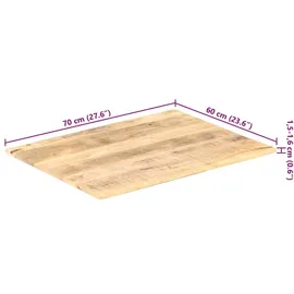 vidaXL Tischplatte Massivholz Mango 15-16 mm 70x60 cm
