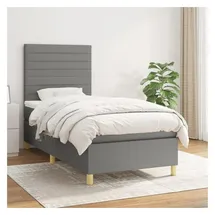 vidaXL Boxspringbett 100 x 200 cm Dunkelgrau