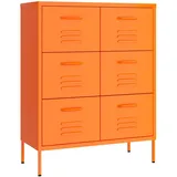 vidaXL Schubladenschrank Orange 80x35x101,5 cm Stahl