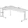 Hammerbacher Eckschreibtisch OS82 Weiß / Silber