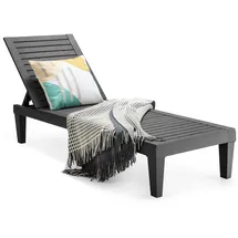 Costway Sonnenliege 180 x 65 x 86 cm Schwarz