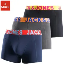 JACK & JONES JACCRAZY Boxershorts blau/grau/orange/schwarz M 3er Pack