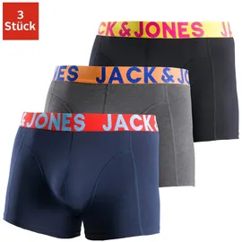 JACK & JONES JACCRAZY Boxershorts blau/grau/orange/schwarz M 3er Pack