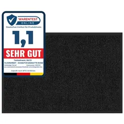 KARAT Schmutzfangmatte "Rhine" - Sauberlaufmatte Fußmatte Türvorleger / 90 x 300 cm (Schwarz)