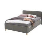 Polsterbett mit trendiger Kederumrahmung  ¦ grau ¦ Maße (cm): B: 133 H: 90