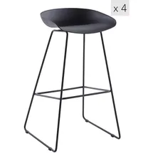 Möbel Kraft Barhocker 4er-Set 42 x 82 cm Schwarz