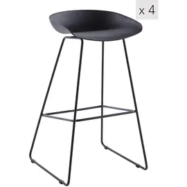 Möbel Kraft Barhocker 4er-Set 42 x 82 cm Schwarz