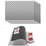 HASKYY 2mm Alubutyl Platten 1,11m2 500x370mm 6x Anti Dröhn Dämmmatte selbstklebend Auto Dämmung - KFZ Lärmschutz, Schalldämmung und Schallschutz