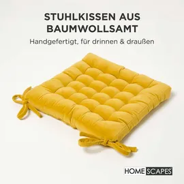 Homescapes Sitzkissen 40 x 40 x 5 cm Gelb 1 St.