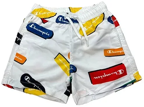 Beach Shorts Logo Allover Jungen Badehose, Weiß (WHT/Allover)