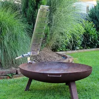 Flammlachsbrett Edelstahl Flameboard 600x180 mm für Jede Feuerschale, stufenloser Garwinkel, Bedienung außerhalb Hitzezone, drehbar zum Garen Aller Seiten.