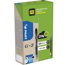 Gelschreiber G2-7 Bonuspack, 0,4mm, schwarz, Pck= 12 Gelschreiber + 12 Minen