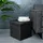 Intirilife Faltbarer Sitzhocker 38x38x38 cm in DIAMANT SCHWARZ - Sitzwürfel mit Stauraum und Deckel aus Stoff in Leinen Optik - Sitzcube Fußablage Aufbewahrungsbox Truhe Sitzbank