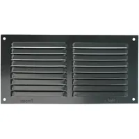 Amig Rechteckiges Aluminiumgitter mit Insektenschutz Lüftungsgitter für Luftauslass 150 x 300 mm Schwarz