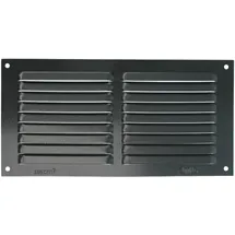 Amig Rechteckiges Aluminiumgitter mit Insektenschutz Lüftungsgitter für Luftauslass 150 x 300 mm Schwarz