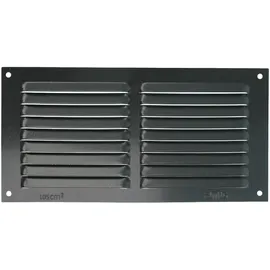 Amig Rechteckiges Aluminiumgitter mit Insektenschutz Lüftungsgitter für Luftauslass 150 x 300 mm Schwarz