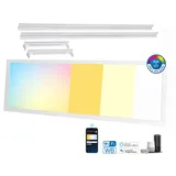 Aigostar 120x30-RGB+CCT LED Bluetooth Mesh Smart Aufbau-Panel Deckenleuchte dimmbar (APP) Steuerung (mit Aufbaurahmen)
