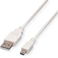 VALUE USB 2.0 Kabel, Typ A - 5-Pin Mini, weiß, 1,8 m