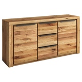 Self Sideboard JOOST, Eiche massiv - Eiche Dekor - 160 x 80 cm - 2 Türen 3 Schubladen