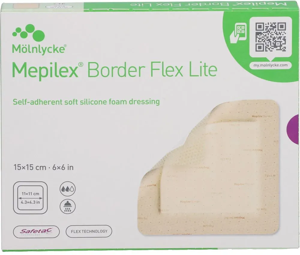 MEPILEX Border Flex Lite Schaumverband 15x15 cm 5 St