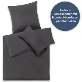 Blumtal Bettwäsche unifarben Anthrazit 135 x 200 cm + 40 x 80 cm