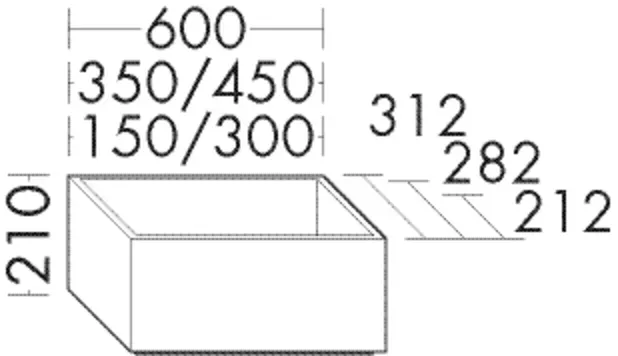 Burgbad Sockel Sys30 PG3 Diago 210x300x312 Dunkelgrau Matt, SOAE030F3357 SOAE030F3357