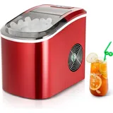 Goplus Eiswürfelmaschine mit 2,2L Wassertank, Elektrische Eiswürfelbereiter, Eismaschine inkl. Eiskorb & Eisschaufel, 12 kg/24 Stunden, 2 Eiswürfel-Größen, für Büro & Bar & Zuhause (Silbrig)