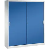 C+P Schiebetürenschrank, HxBxT 1.950 x 1.600 x 400 mm, lichtgrau, enzianblau