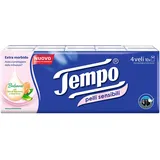 Tempo - Taschentücher, 4-lagig mit Aloe-Vera für empfindliche Haut - 10 Päckchen mit je 9 Taschentücher.