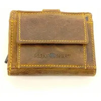 GREENBURRY Vintage Original Geldbörse RFID Leder 8 cm Sattelbraun Braun Herren