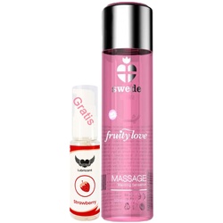 Swede - Massageöl mit Aroma Geschmack Duft Erdbeere und Sekt 60 ml