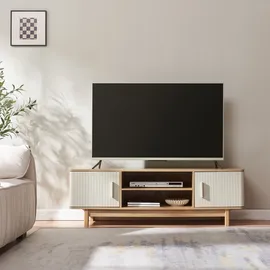 [en.casa] Ferrersp Lowboard 140 x 40 x 45 cm Eicheoptik/Sandfarben Holz