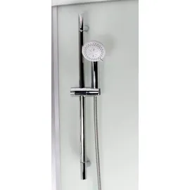 purehaven Dampfdusche und Infrarotsauna 145x90 cm mit Aluminiumrahmen komplettem Zubehör Tropenbrause Sitzfläche Radio Massagefunktion Schwarz/Weiß - Schwarz/Weiß