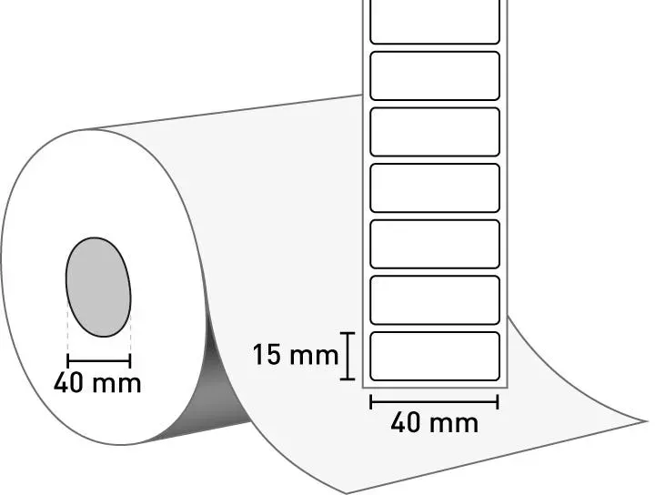 Pharmigo® Ultra TD (Thermopapier) 40 mm x 15 mm / permanent / 40 mm Kern / 4.000 Etiketten je Rolle