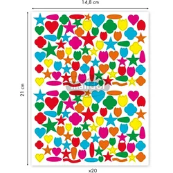 Maildor Geometrisch, 20 Stickerbogen 16x21cm, Verzierungen - Mehrfarbig AE120O