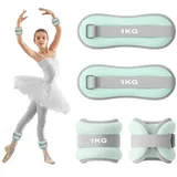 2PCS Gewichtsmanschetten Fuß, Gewichte für Beine und Arme, Ankle Weights, Handgelenk Gewichte, Knöchelgewichte für Pilates, Yoga, Gehen, Joggen, Aerobic (Blau, 1kg)