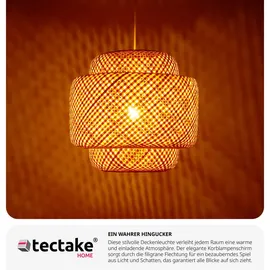 Tectake Lignea Lux 1 E27 rund Holz braun