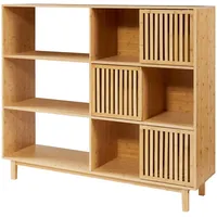 [en.casa] Bücherregal Ypäjä 128 x 147 x 39 cm Beige