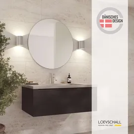 Loevschall Wandspiegel LOEVSCHALL "Refine Wandspiegel rund – stilvoller Designspiegel mit edlem Rahmen", silber (aluminium), B:80cm H:80cm T:1,5cm Ø:80cm, Spiegelglas, Spiegel, Wandspiegel, in mehreren Größen & Farben für Bad, Schlafzimmer & Flur