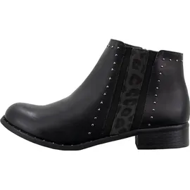 Fitters Footwear That Fits Damen Stiefelette Aya PU Ankle Boots mit Animalprint Übergröße (42 EU, schwarz)