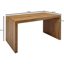 KADIMA DESIGN Schreibtisch Massiv-Holz Ablage Landhausstil BOHA Akazie 140x80x76 cm