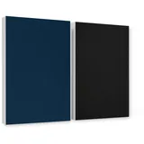 platino24 Akustikplatte 2er Set Rechtecke aus Basotect ® G+ mit Akustikfilz 825x550x50mm blau|bunt|schwarz