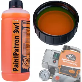 rosfix PaintPatron 3in1 1L Wartungs- und Reinigungsflüssigkeit für Farbspritzgeräte + 2er-Set weißer Fingerfilter 60 Mesh für Farbspritzgeräte