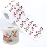 Merry Christmas Toilettenpapier, 2 Rollen Weihnachtsmusterserie, Rollenpapier, lustiges Toilettenpapier für lustige Geburtstagsfeiern, für Badezimmer-WC-Dinner-Servietten