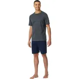 SCHIESSER Herren Schlafanzug kurz Rundhals-Nightwear Set Pyjamaset, anthrazit_182198, 60