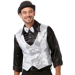 Weste "Pailletten" für Herren, silber