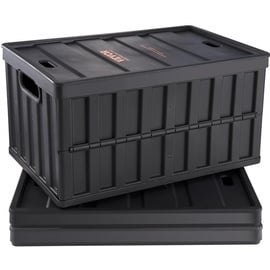Vevor 3er-Set 65L Profi Klappbox aus PP Transportbox mit Deckel Faltbarer Aufbewahrungsbox mit Handgriff Stapelbare Kisten Storage Box Faltboxen Stapelboxen für Aufbewahrung & Transport
