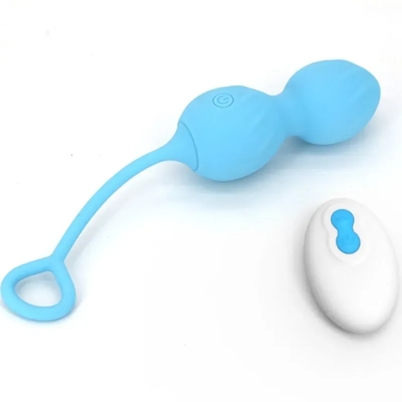 ARMONY - Blossoms Vaginalhantel mit Vibration und Fernbedienung, 10 Vibrationsmodi, Blau