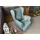 Massivmoebel24 Ohrensessel SCANDI Polyester 71 x 74 x 105 cm Petrol mit Kissen
