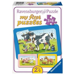 Ravensburger Puzzle Gute Tierfreunde. My first puzzle - Rahmenpuzzle 3 x 6 Teile, 19 Puzzleteile